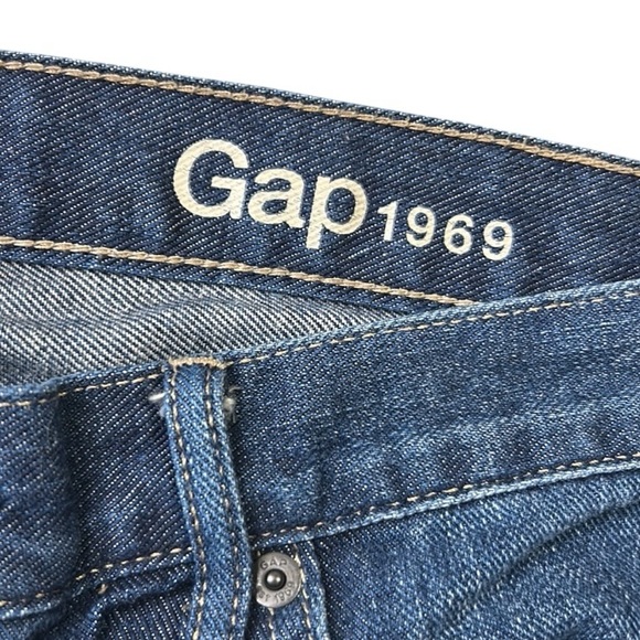 Gap Sexy Boyfriend Cotton Distressed Mid-Rise Denim Jeans Dark Indigo 30 Petite - Picture 10 of 12